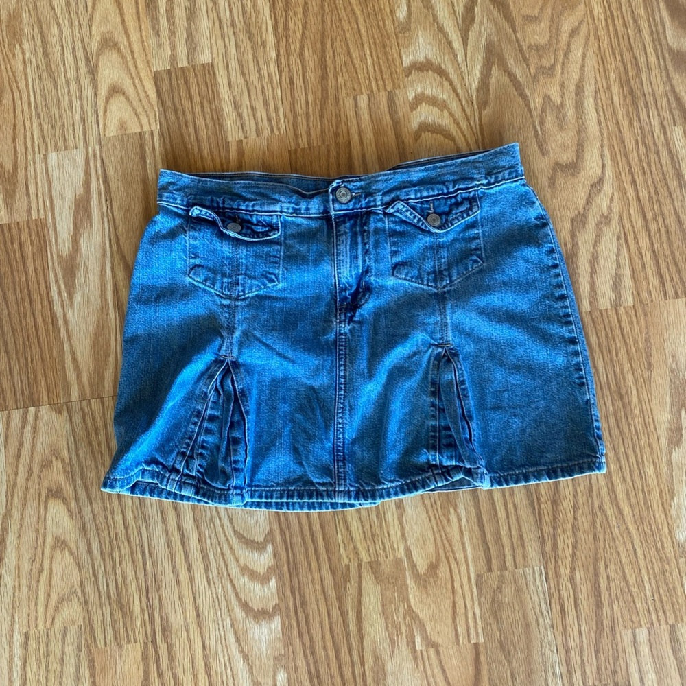 Y2K Pleated Mini Skirt Denim NoBo Women’s Small Juniors Size 9